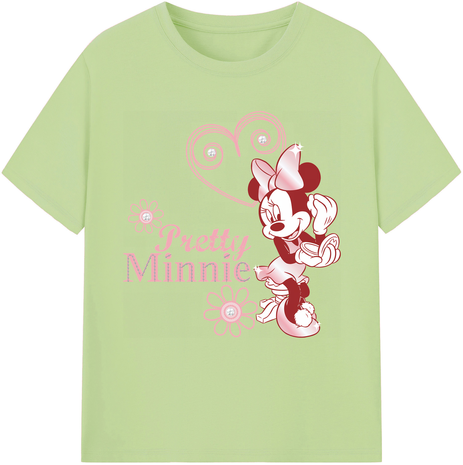 （画像用） ミッキーマウス Mickey Mouse 綿100％半袖Tシャツ（フロントプリント）